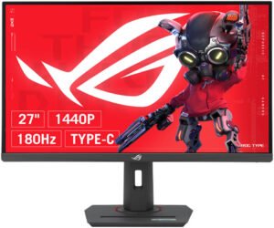 ASUS ROG Strix XG27ACS USB Type-C Gaming Monitor, 27" WQHD Fast IPS Display, 180Hz Refresh Rate, 1ms (GtG) Response Time, NVIDIA G-Sync & AMD FreeSync Technology, Black
