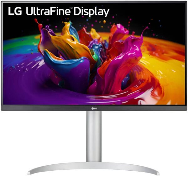 LG 27UP850K-W UltraFine Monitor, 27" 4K UHD IPS Display, 60Hz Refresh Rate, 5ms (GTG) Response Time, Dynamic Action Sync, Black Stabilizer, Super Resolution+, USB Type-C, Silver