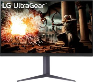 LG UltraGear Gaming Monitor, 32" IPS Display, QHD Resolution, 180Hz Refresh Rate, 1ms (GtG @ Faster) Response Time, NVIDIA G-SYNC Compatible, AMD FreeSync, Black