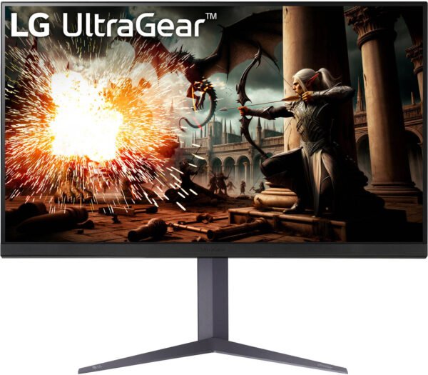 LG UltraGear Gaming Monitor, 32" IPS Display, QHD Resolution, 180Hz Refresh Rate, 1ms (GtG @ Faster) Response Time, NVIDIA G-SYNC Compatible, AMD FreeSync, Black