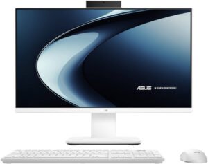 ASUS V400 All-in-One Desktop Computer, 24" FHD LED Touch Display, Intel Core i7-13620H, 8GB RAM 512GB SSD, Intel UHD Graphics, English Wireless Keyboard, No OS, White