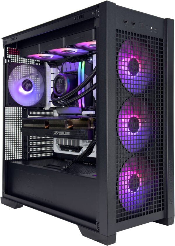 BlackFury Gaming PC - Intel Core i7-14700KF 20 Cores 28 Threads, NVIDIA RTX 5080 16GB, 32GB DDR5 RAM 6000MHz, 1TB SSD Gen 4, 850W PSU, 360mm Liquid