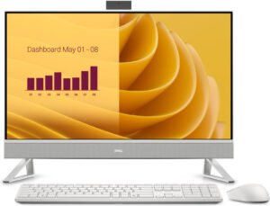 Dell EC27250 All-in-One Desktop, 27" FHD Touch Display, Intel Core 7 150U, 16GB RAM, 1TB SSD, GeForce MX570A 2GB Graphics, English Keyboard, Windows 11 Pro, White