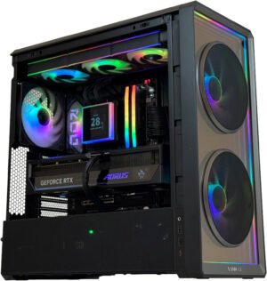 Eclipse X Gaming PC - AMD Ryzen 9 9900X3D 12 Cores 24 Threads, NVIDIA RTX 5080 16GB, 32GB DDR5 RAM 6000MHz, 2TB SSD Gen5, 1000W 80 PLUS PSU, 360mm Liquid Cooler, Wi-Fi +BT