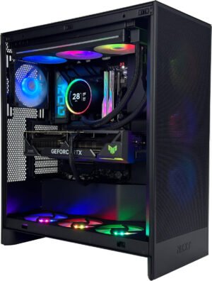 Elite Gaming PC - AMD Ryzen 9 9950X3D 16 Cores 32 Threads, NVIDIA RTX 5090 32GB, 32GB DDR5 RAM 6000MHz, 2TB SSD Gen 5, 1000W 80 PLUS PSU, 360mm Liquid Cooler LCD Display, Wi-Fi + BT