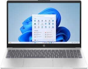 HP 15-fc0146dx Laptop, 15.6" FHD Touch Display, AMD Ryzen 5 7520U, 8GB RAM, 512GB SSD, AMD Radeon Graphics, English Keyboard, Windows 11 Home, Natural Silver