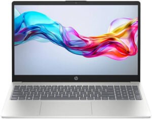 HP 15-fd0174nia Laptop, 15.6" FHD Display, Intel Core i7-1355U, 8GB RAM, 512GB SSD, Intel Iris Xe Graphics, English Keyboard, No OS, Natural Silver