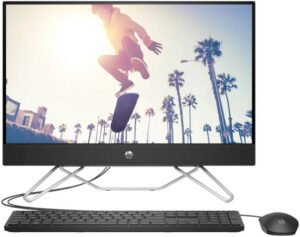 HP All-in-One 24-cb1490nh Desktop Computer, 23.8" FHD IPS Touch Display, Intel Core i5-1235U, 8GB RAM, 512GB SSD, Intel Iris Xe Graphics, Keyboard & Mouse, No OS, Black