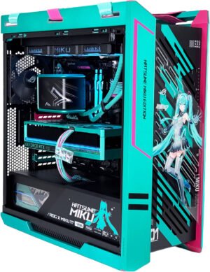 Hatsune Miku Edition Gaming PC - AMD Ryzen 7 9800X3D (8C/16T), NVIDIA RTX 5080 16GB, 32GB DDR5 RAM 6000MHz, 2TB SSD Gen 5, 1200W PSU, 360mm LC, Wi-Fi + BT, Win11 Pro