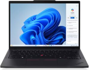 Lenovo ThinkPad T14 Gen 5 Laptop, 14" WUXGA IPS 60Hz Display, Intel Core Ultra 7 155U, 16GB RAM, 512GB SSD, Intel Graphics, English-Arabic Keyboard, Windows 11 Pro, Eclipse Black