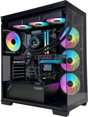 Phantom Gaming PC - AMD Ryzen 7 9700X 8 Cores 16 Threads, NVIDIA RTX 5070 Ti 16GB, 32GB DDR5 RAM 6000MHz, 1TB SSD Gen 4, 750W Gold PSU, 360mm Liquid Cooler, Wi-Fi + BT