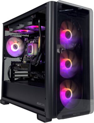 TurboStart Gaming PC - AMD Ryzen 9 7950X 16 Cores 32 Threads, NVIDIA RTX 5060 8GB, 32GB DDR5 RAM 6000MHz, 2TB SSD Gen 4, 750W Gold PSU, 240mm Liquid Cooler, Wi-Fi + BT