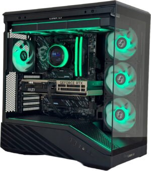 Vector V1 Gamaing PC - AMD Ryzen 7 9800X3D 8 Cores 16 Threads, NVIDIA RTX 5080 16GB, 32GB DDR5 RAM 5600MHz, 1TB SSD Gen 5, 1000W Gold PSU, 360mm Liquid Cooler, Wi-Fi + BT, Win11 Pro