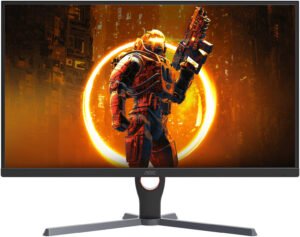 AOC 24G11E Gaming Monitor, 24" FHD IPS Display, 180Hz Refresh Rate, 0.5ms (MPRT) Response Time, 16.7m Display Colors, AdaptiveSync Technology, 3-Sided Frameless, Black