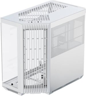 APNX V1 V1-WT-v1 ATX Mid Tower Glass Edition Computer Case, Up To 360mm Radiators, x10 Fan Slot, SGCC Body Material, ABS Front Panel, 0.8mm Steel Thickness, White