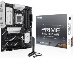 ASUS PRIME B850-PLUS WIFI AM5 ATX Motherboard, AMD B850 Chipset, 4x DIMM DDR5 Slots, Up to 256GB Max Memory, 1x PCIe 5.0 x16, 3x M.2 Slots