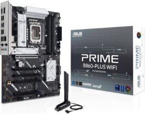 ASUS Prime B860-Plus WiFi LGA 1851 ATX Motherboard, Intel B860 Chipset, 4x DIMM DDR5 Slots, Up to 256GB Max Memory, 5x PCIe x16 Slots, 2x M.2 Slots, WiFi & BT Connectivity