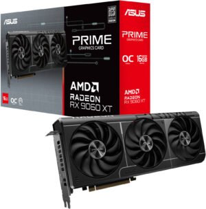 ASUS Prime Radeon RX 9060 XT GDDR6 OC Edition Graphics Card, 16GB GDDR6 128-Bit Memory, 3330 MHz Boost Clock, 2048 Stream Processors, 20 Gbps Memory Speed, PCI Express 5.0