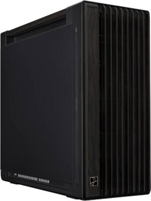 ASUS ProArt P602 Wood Edition Mid Tower Computer Case, 2x 200mm Front & 140mm Pre-Installed Fans, Up to 420mm Radiator & 6x Fan Support Dust Protection, Metal Panel, Black
