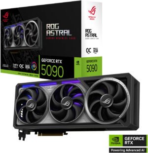 ASUS ROG Astral GeForce RTX 5090 OC Edition Graphics Card, 32GB GDDR7 512-Bit Memory, 2580 MHz Boost Clock, 21760 CUDA Cores, PCI Express 5.0