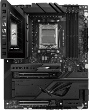 ASUS ROG CROSSHAIR X870E DARK HERO ATX AM5 Motherboard, AMD X870E Chipset, 4x DDR5 DIMM Slots, 256GB Max Memory, 2x PCIe 5.0 x16 Slots, 5x M.2 Slots