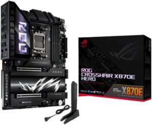 ASUS ROG CROSSHAIR X870E HERO, AMD AM5 Motherboard, DDR5 192GB Max Support EXPO, AI Intelligence, Wi-Fi 7, 2 x USB4 Ports, Overclocking Support