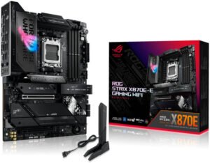 ASUS ROG STRIX X870E-E GAMING WIFI, DDR5 Motherboard For AMD AM5 Processors, Wi-Fi 7, AI Intelligence, Up To 256GB RAM EXPO, AI Overclocking, 2xUSB4 Ports, Gen 5 PCIe