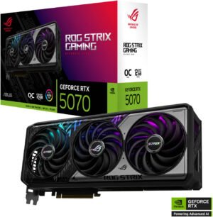 ASUS ROG Strix GeForce RTX 5070 OC Graphics Card, 12GB GDDR7 192-Bit Memory, 2655 MHz Boost Clock, 28 Gbps Memory Speed, 6144 CUDA Cores, PCI Express 5.0