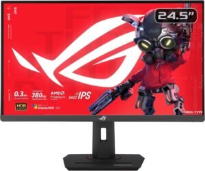 ASUS ROG Strix XG259QNS eSports Gaming Monitor, 25" IPS Display, FHD Resolution, 380Hz Refresh Rate, 0.3ms (min.) Response Time, AMD FreeSync Premium, 16.7m Color Support, Black