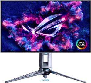 ASUS ROG Swift OLED PG27AQWP-W Gaming Monitor, 27" WOLED Display, DualQHD Resolution, 540Hz Refresh Rate, 0.02ns (GtG) Response Time, FreeSync Premium Pro & G-SYNC Compatible