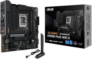 ASUS TUF Gaming B760M-Plus Wi-Fi II Micro-ATX LGA1700 Motherboard, Intel B760 Chipset, 4x DIMM DDR5 Slots, 192GB Max Memory, 3x M.2 Slots, 1x PCIe 5.0 x16 Slot, Wi-Fi 6E & BT v5.3