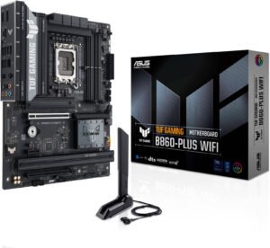 ASUS TUF Gaming B860-Plus WiFi LGA 1851 ATX Motherboard, Intel B860 Chipset, 4x DIMM DDR5 Slots, Up to 256GB Max Memory, 1 x PCIe 5.0 x16 SafeSlot, 3x M.2 Slots, WiFi & BT