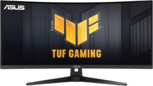 ASUS TUF Gaming VG34VQ3B Curved Monitor, 34" WQHD VA Display, 180Hz Refresh Rate, 1ms (MPRT) Response Time, AMD FreeSync Premium Technology, 16.7m Display Colors, Black