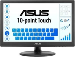 ASUS VT168HR Touch Monitor, 16" 1366x768 WXGA Touch Display, 60Hz Refresh Rate, 5ms Response Time, 262K Display Colors, TN Panel, 16 9 Aspect Ratio, HDMI/VGA, Black