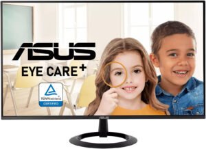 ASUS VZ27EHF Eye Care Gaming Monitor, 27" IPS Display, FHD Resolution, 100Hz Refresh Rate, 1ms (MPRT) Response Time, 16.7m Color Display, Flicker-Free Technology, Blac