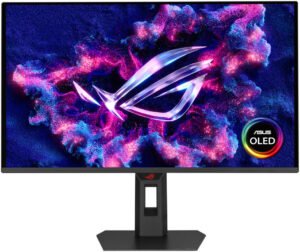 ASUS XG27AQDPG ROG Strix OLED Gaming Monitors, 27" QD-OLED Display, QHD Resolution, 500Hz Refresh Rate, 0.03ms (GTG) Response Time, GamePlus, FreeSync Premium Pro & G-SYNC, Black
