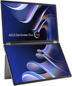 ASUS ZenScreen Duo OLED MQ149CD Foldable Portable Monitor, Dual 14" OLED Display, FHD Resolution, 60Hz Refresh Rate, 1ms (GtG) Response Time, 1073.7m Color Display