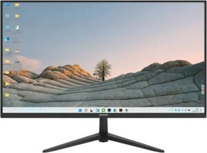 Aiwa MF2203-V Flat Slim Monitor, 22" FHD IPS Display, 75Hz Refresh Rate, 5ms (OD+) Response Time, Free-Sync Technology, 1000 1 Contrast Ratio, Support VESA, Frameless, HDMI+VGA, Black