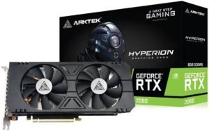 Arktek GeForce RTX 2060 Dual 6GB GDDR6 Graphics Card, 14Gbps Memory Clock, 192-Bit Memory Bus, 1680MHz Engine Clock, 1x DP, 1x HDMI, 1x DVI, Black