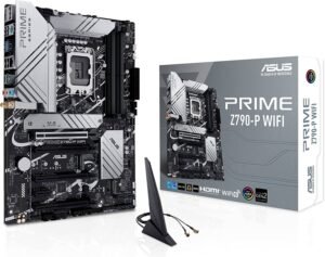 Asus Prime Z790-P WiFi ATX Motherboard, Socket Intel LGA1700, Z790 Chipset, PCIe 5.0, 128GB DDR5 Max Memory, 3x M 2 Slots, WiFi 6, Bluetooth v5.2, 2.5Gb LAN, 14+1 Power Stages