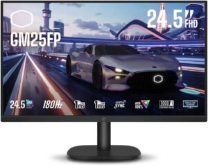 Cooler Master GM25FP Gaming Monitor, 25" IPS Display, FHD Resolution, 180Hz Refresh Rate, 1ms (GtG & MPRT) Response Time, AdaptiveSync VRR Technology, Black