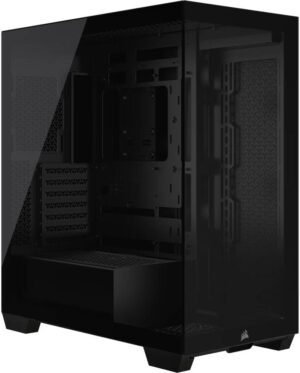Corsair 3500X Mid-Tower Computer Case, Up to 360mm Radiator & 10x Fan Support, Tempered Glass Case Window, 1x Type-C, 2x Type-A & Audio In/Out Interface, Black
