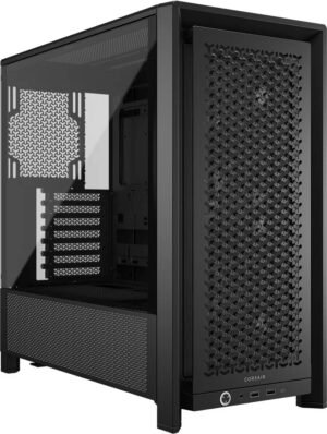 Corsair FRAME 4000D RS Modular Mid-Tower PC Case, 3x RS120 Pre-Installed Fans, 2x 360mm Radiator Support, InfiniRail Fan Mounting System, Tempered Glass, Black