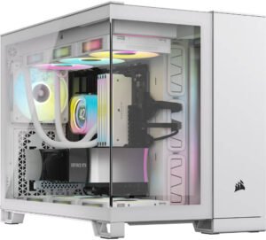 Corsair iCUE LINK 2500X RGB Micro ATX Dual Chamber Computer Case, 2x RX RGB Pre-Installed Fans, Up to 360mm Radiator & 9x Fan Support, Modern Front Panel I/O, White