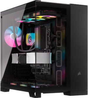 Corsair iCUE LINK 6500X RGB Mid-Tower ATX Computer Case, 3x RX RGB Pre-Installed Fans, Up to 360mm Radiator & 10x Fan Support, Dual Chamber Design, Tempered Glass, Modern I/O, Black
