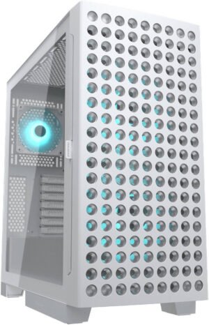 Cougar Airface ECO RGB Mid Tower Computer Case, 2x 180mm & 1x 120mm Pre-Installed Fan, Up to 360mm Radiator & 7x Fan Support, Thermodynamic Cooling, White