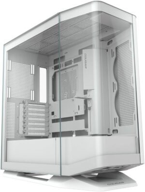 Cougar FV270 Mid Tower Computer Case, 1x Pre-Installed 120mm Reversed aRGB Fan, Up to 360mm Radiator & 9x Fan Support, Type C Gen 2 x1, USB 3.0 x2, 4 Pole Headset Audio Jack, White