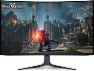 DELL Alienware 32" 4K QD-OLED Curved Gaming Monitor, 4K UHD 3840x2160 @ 240Hz, 0.03ms G-to-G, AdaptiveSync & NVIDIA G-Sync, 1Bn Colors, DCI-P3 99% Dolby Vision, DP 1.4 / HDMI 2.1, USB-C
