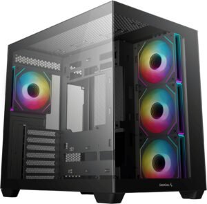 DeepCool CG530 4F ATX Computer Case, 4x 120mm Pre-Installed aRGB Fans, Up to 360mm Radiator & Up to 10x Max Fan Support, ABS + SPCC + Tempered Glass materials, Black