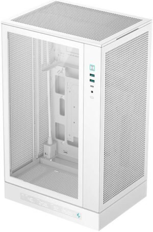 DeepCool CH270 DIGITAL Micro-ATX Computer Case, Up to 360mm Radiator, Up to 6x 120mm Fan Support, 4x Expansion Slots, Tempered Glass Side Panel, Wraparound Mesh Panels, White
